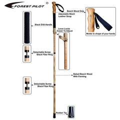 Trekking Pole- 1-pc Pack – Adjustable Hiking or Walking Stick –Strong Natural…