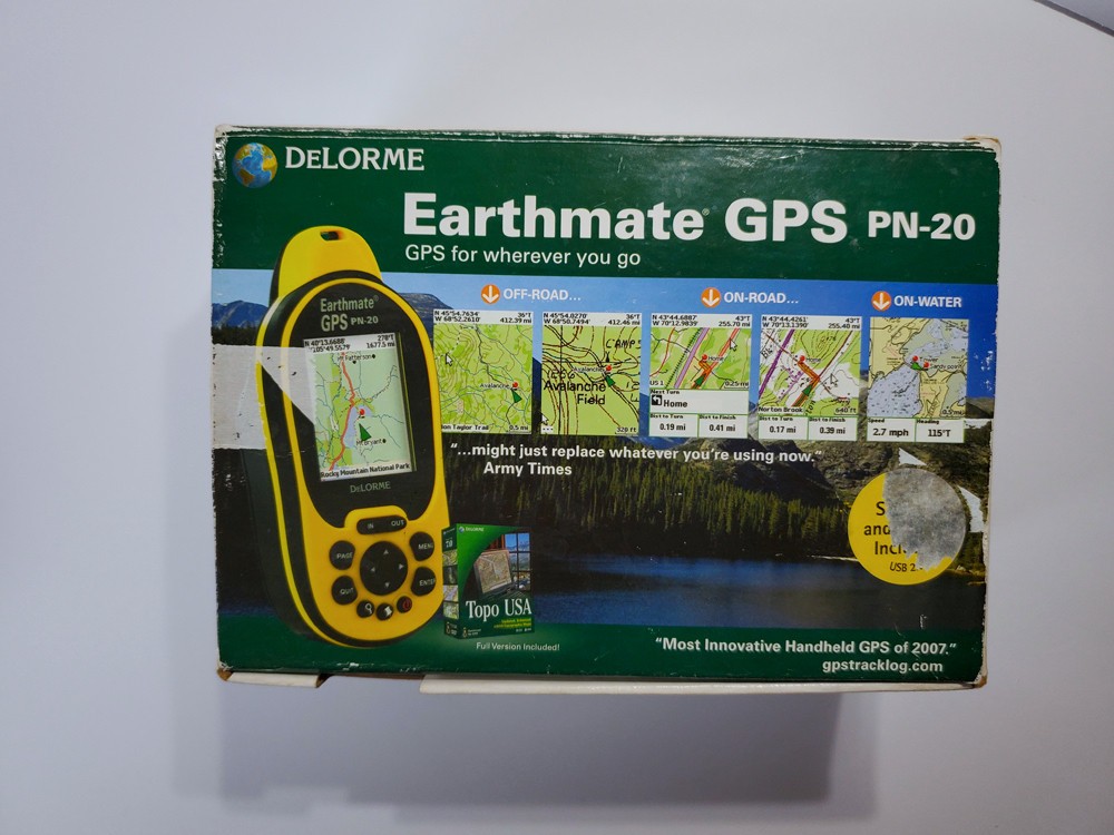 DELORME EarthMate GPS PN-20 Orig. Box & Accessories Travel Hike ~ Works Great!