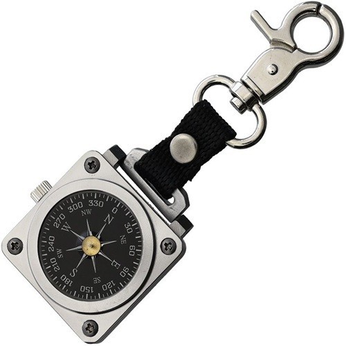 Marbles Compass with Stainless Case and Swivel Attachment Clip