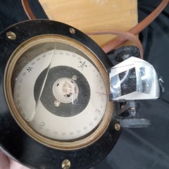 Vintage 1950s Weems & Plath Hand Bearing Compass With Wood Case And Strap