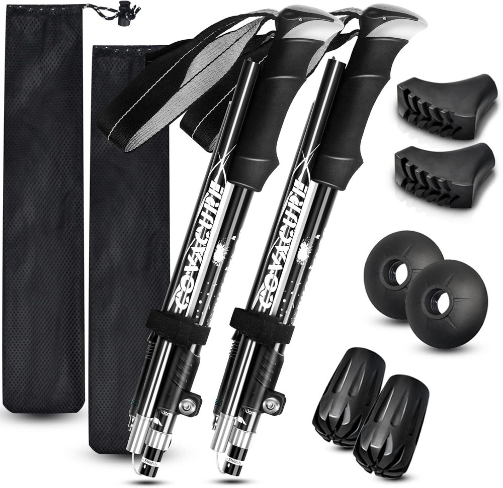 Hiking Poles Collapsible Trekking Poles – Aluminum Alloy 7075 Walking Sticks for