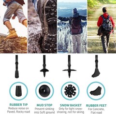 TREKOLOGY Trekking Pole Tips & Baskets Set (8-Piece Replacement Kit)(US)
