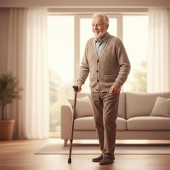 Adjustable Walking Cane Hiking Poles with Ergonomic Handle, 33” to 37”