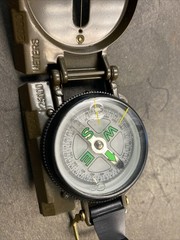 Military Style Compass, Camping Hiking Exploring, Pre-owned Works