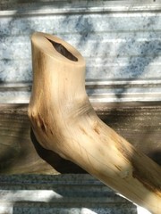 Handmade Rustic Crooked Walking Stick Feathered Staff