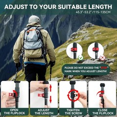 Carbon Fiber Trekking Poles 2-Pack – Lightweight Collapsible Hiking Sticks with