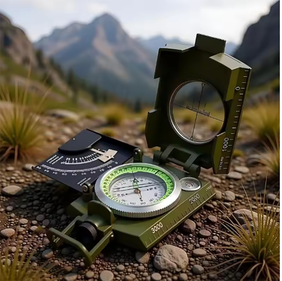Multifunctional Compass Map Positioning Slope and Deviation Angle Measurement
