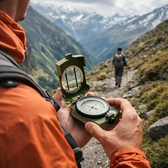 Hiking Compass for Survival, Lensatic Compass – Water-Resistant & Durable for