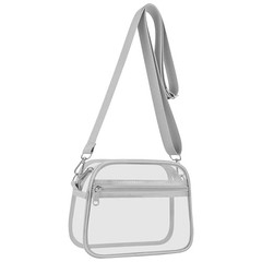 Clear Bag for Stadium Events Clear Sports Fan Handbags Purses with Small Silver