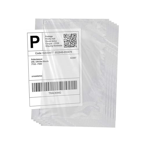 7.5” x 5.5” Packing List Pouches, Shipping Label Envelopes Clear Self