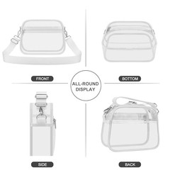 Clear Bag for Stadium Events Clear Sports Fan Handbags Purses with Large White