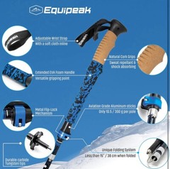 EQUIPEAK Hiking Foldable Trekking Poles Lightweight & Adjustable – Quick Lock