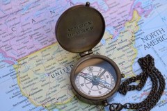 Personalized Engraved Brass Compass with Leather Case – Vintage Sundial Compass