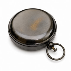Personalized Pocket Compass with Hinged Cover and Key Ring