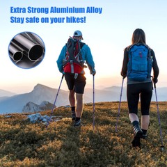 Trekking Poles Nordic Walking Hiking Stick Anti-shock Adjustable Alpenstock Pair