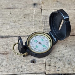 Engineer Lensatic Compass Black Military Style Hiking Camping Navigation