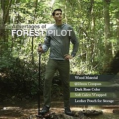 3pc Detachable Hardwood Walking Stick for Hiking with Compass 48 Inches – Soft