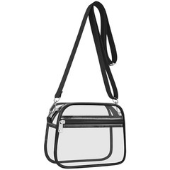 Clear Bag for Stadium Events Clear Sports Fan Handbags Purses with Large Black