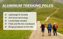 Hiking Poles – Telescopic Collapsible Trekking Poles with Quick Twist Lock