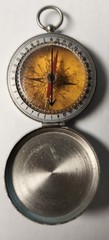 VTG Pasto Metal Pocket Keychain Loop Compass Made in West Germany W/ Hinged Lid