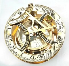 Nautical Vintage Style – 5″ Brass Sundial Compass, Compass gift,Anniversary Gift