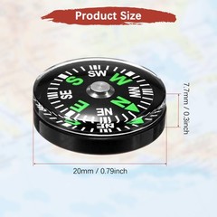 20mm Mini Compass [10PCS] – Pocket Oil Filled Small Compass Bulk – [Black]
