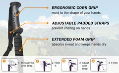 Hiking Poles – Telescopic Collapsible Trekking Poles with Quick Twist Lock
