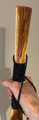 “Lake Geneva” Hiking stick, 55 1/2″ tall, blue paracord grip & lanyard, compass
