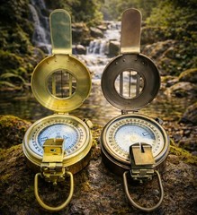Brass WWII Military Compass, British Prismatic Pocket Compass- HIKING -CAMPING