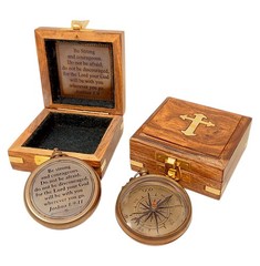 God My Lord Inspirational Engraved Compass Gift for Graduation Confirmation
