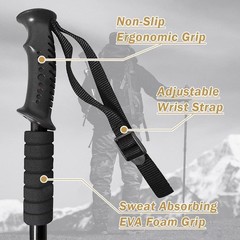 2x Trekking Poles Nordic Hiking Walking Sticks Anti-shock Adjustable Alpenstock