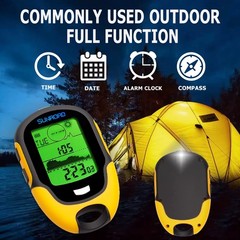 Barometer Altimeter Compass LCD Digital Thermometer Watches-Hygrometer Yellow