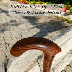 Wooden Walking Stick – Handcrafted Luxury Laurel Macho Wood Solid Cane Imported