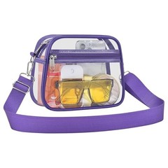 Clear Bag for Stadium Events Clear Sports Fan Handbags Purses with Large Purple