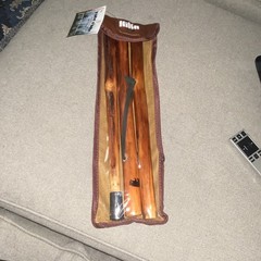 New Take a Hike Walking Stick w/ Compass 3-Piece Wood Brown Rubber Tip IWTHBS