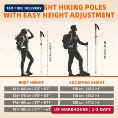 Collapsible Trekking Poles for Hiking – Lightweight Foldable Hiking Poles, 2 Pac
