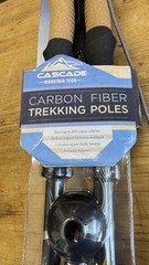 NEW! Cascade Mountain Tech 100% Carbon Fiber Quick Lock Trekking Poles Cork Grip