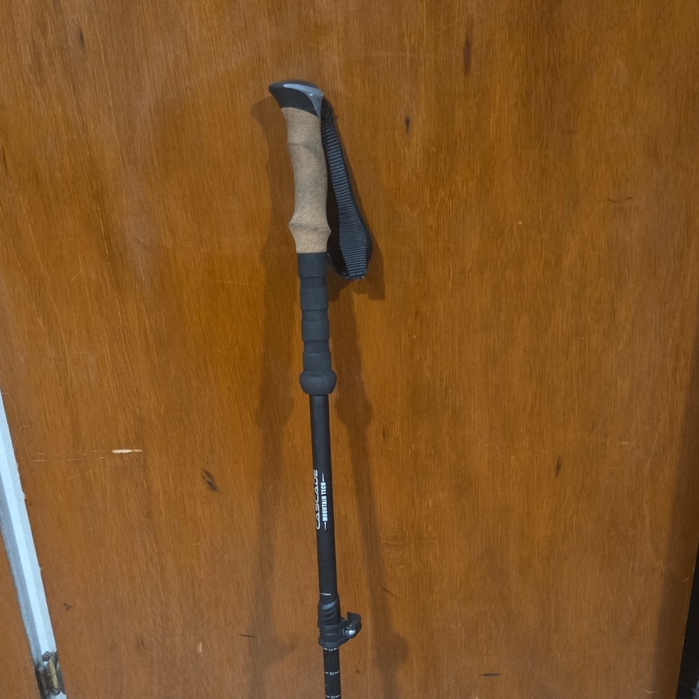 Cascade Mountain Tech Carbon Trekking Poles Black Cork Grip Telescoping