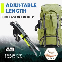 Collapsible Hiking Trekking Poles Aluminum Adjustable Foldable Walking Sticks