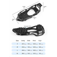 24 Teeth Ice Snow Crampons Slip Resistant Shoe Cover for Winter Outdoor Hiking