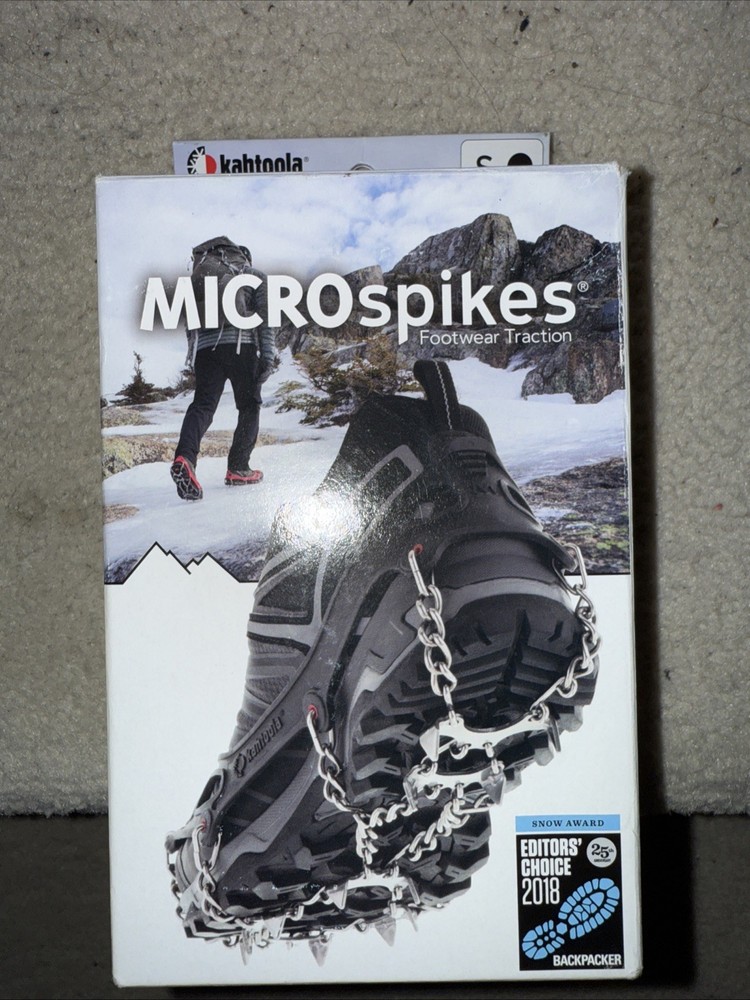 Kahtoola MICROspikes -snow, ice, trail hiking crampons – BLACK, SMALL