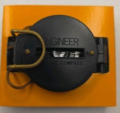 Vintage Engineer Lensatic Pocket Field Compass Black Original Box Instructions