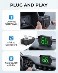 Velocimetro digital GPS para auto MPH HUD universal con pantalla LED grande