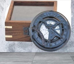 Sundial Compass, Personalized Engraved Brass Compass, Antique Brass & Copper