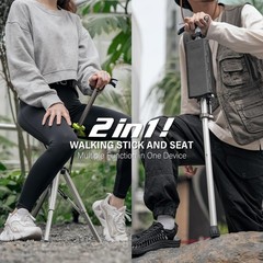 Ta-Da Chair, Portable Trekking Hiking Pole, Folding Walking Stick with Seat, …