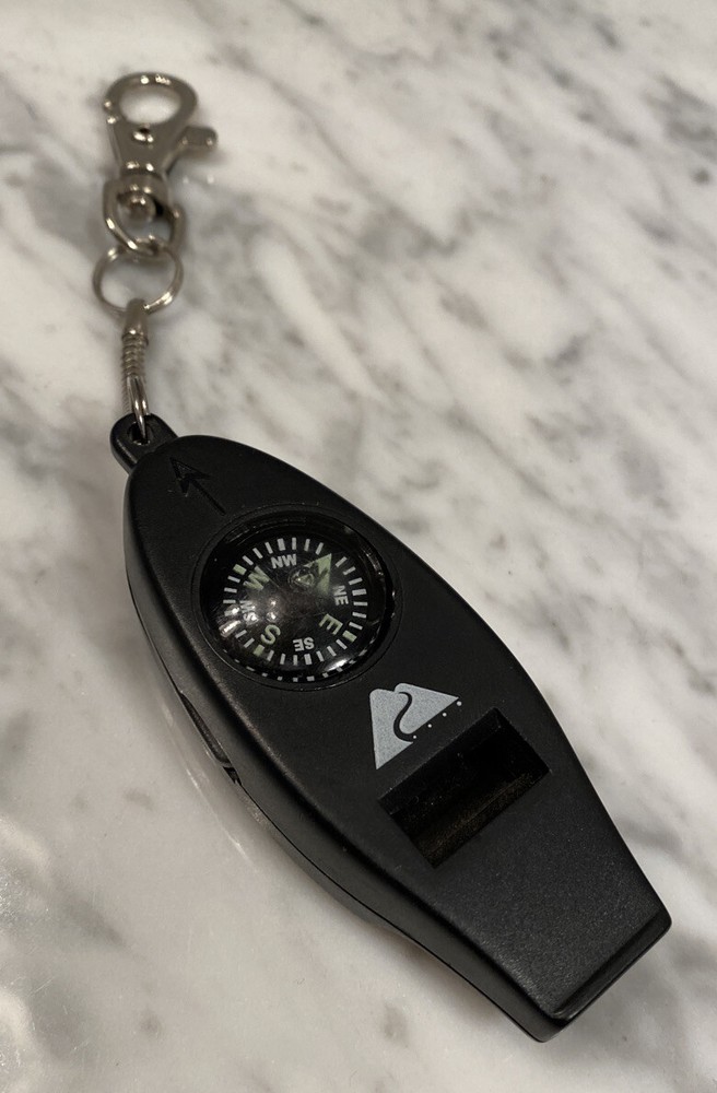 Black Directional Lightweight Pocket Compass Temperature gauge key chain RV