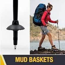 Trekking Poles for Hiking | Collapsible Walking Stick | 24″ to 54″ (Pair of 2)