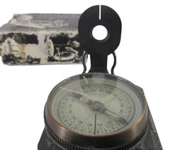 Vintage Lensatic Compass Japan Original Box Military Style Hiking Camping GC