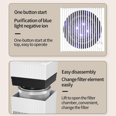 Portable USB Air Purifier HEPA Filter Activated Carbon Negative for ION for