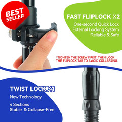 2 Pack Collapsible Trekking Poles Aluminum Adjustable Lightweight – US